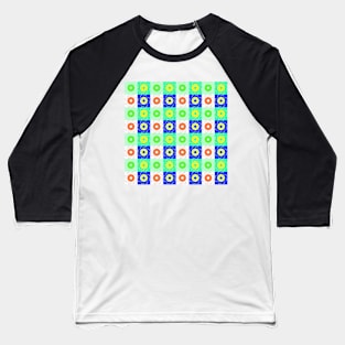 Flowers in colorful squares Baseball T-Shirt